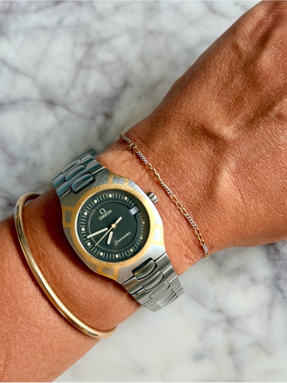 Vintage Omega Two-Tone Stainless Steel Polaris Seamaster